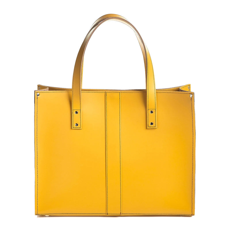 Yellow Ochre Leather Shopper - Shopper - Zatchels