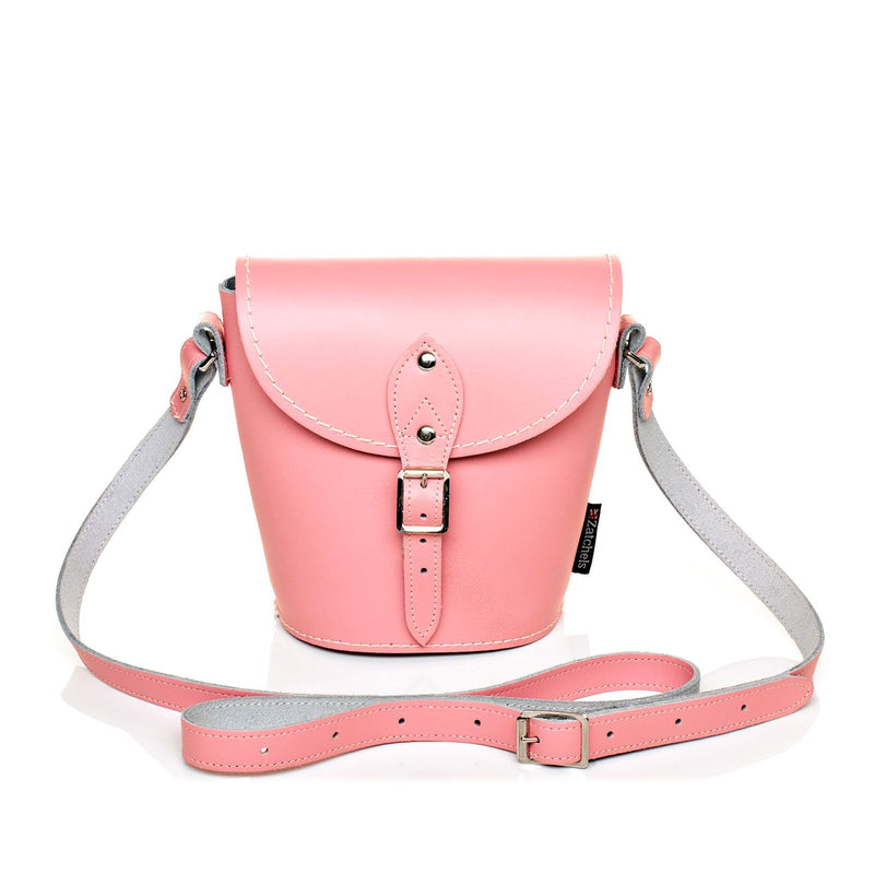 Pastel Pink Leather Barrel Bag Zatchels Lifetime Guarantee