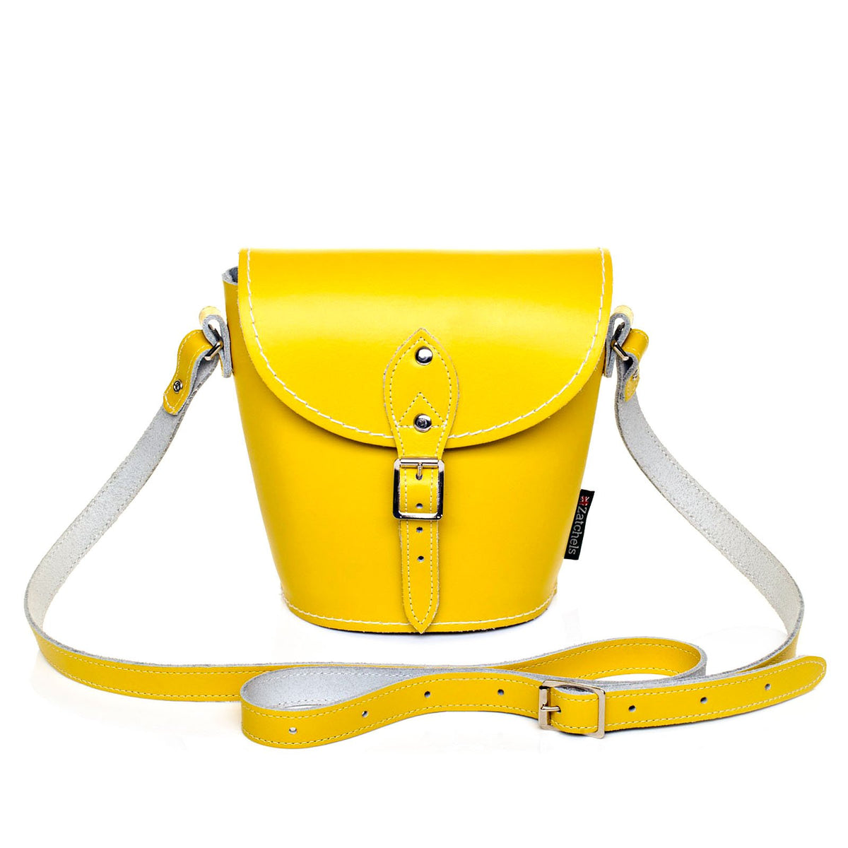 Barrel TOGA × Zatchels イエロー（green） Handmade Leather Daisy Barrel Bag - Pastel Yellow – Zatchels