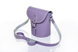 Handmade Leather Barrel Bag - Pastel Violet