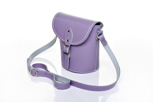 Handmade Leather Barrel Bag - Pastel Violet