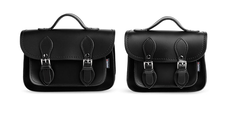 Handmade Leather Micro Satchel - Black