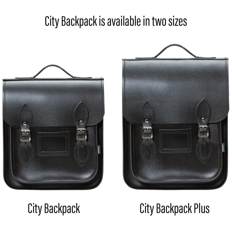 Zatchels Black Handmade Leather City Backpack