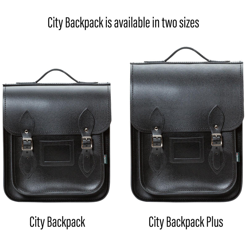 Black Leather City Backpack - Backpack - Zatchels