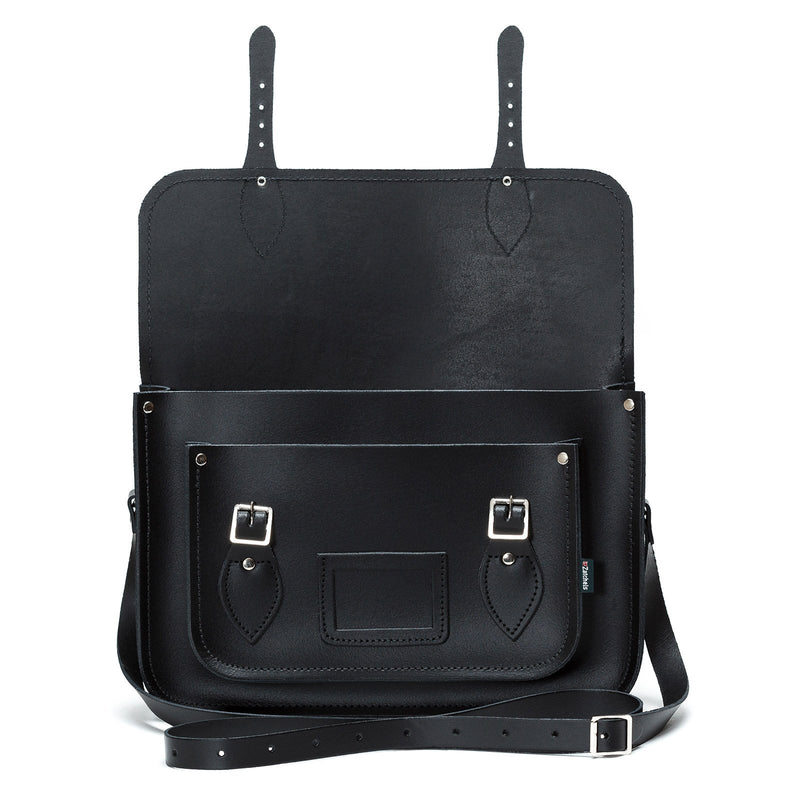 Black Leather Satchel - Satchel - Zatchels