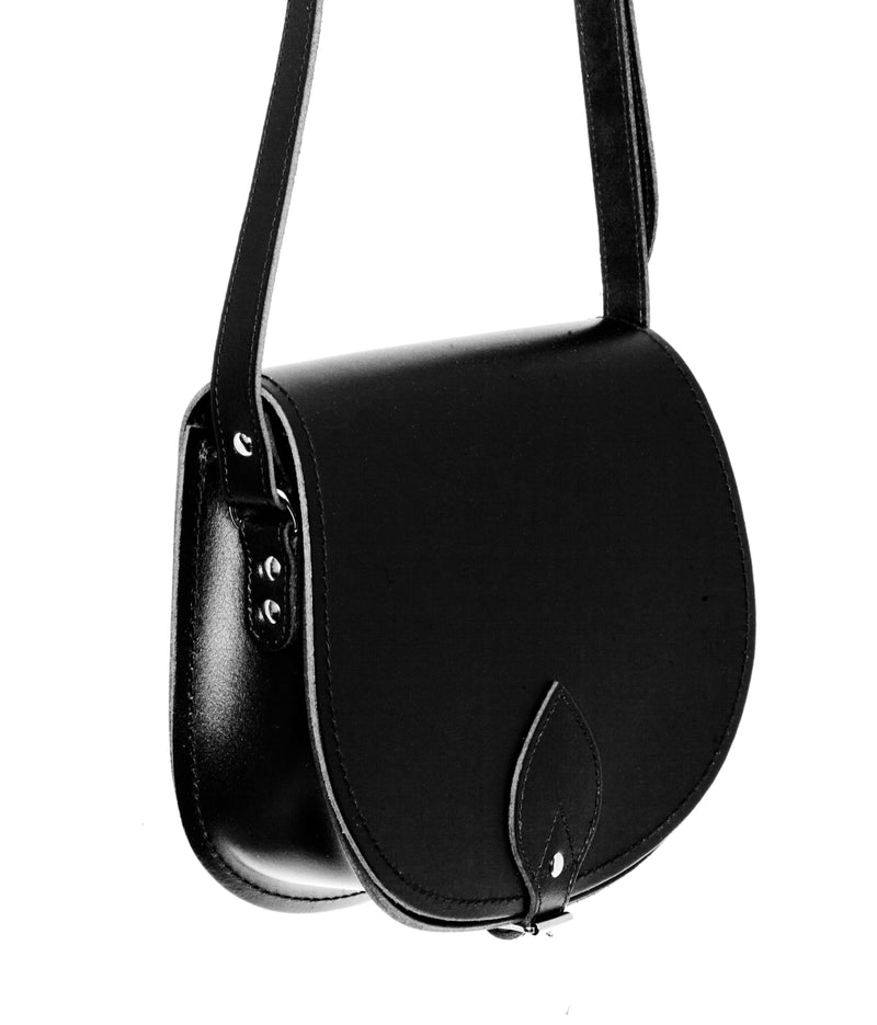Handmade Leather Saddle Bag - Black