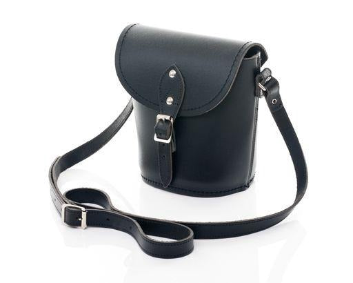 Handmade Leather Barrel Bag - Black