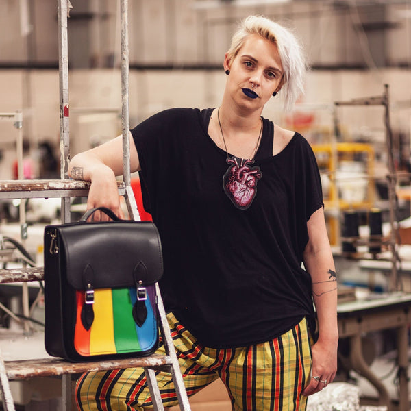 Pride Rainbow Handmade Leather City Backpack Plus - In Stock & Ready to Ship