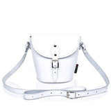 White Leather Barrel Bag - Barrel Bag - Zatchels