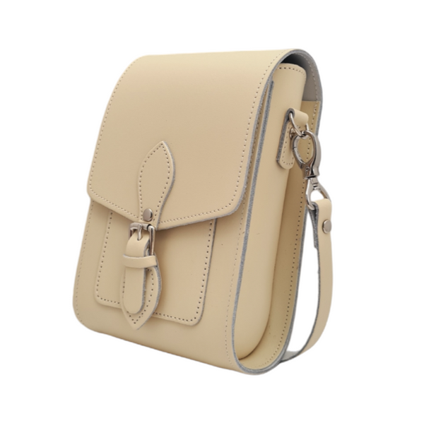 Handmade Leather Festival Phone Bag - Cream