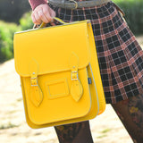 Handmade Leather City Backpack - Pastel Daffodil Yellow