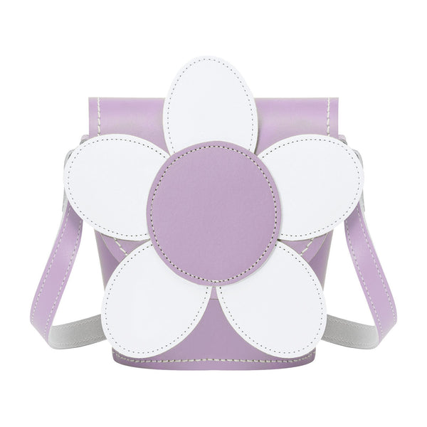 Pastel Violet Daisy Leather Novelty Bag - Novelty Bag - Zatchels