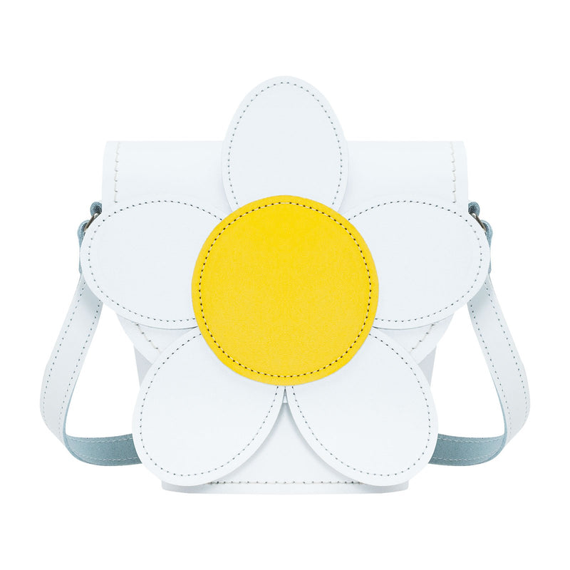 White Daisy Leather Novelty Bag - Novelty Bag - Zatchels