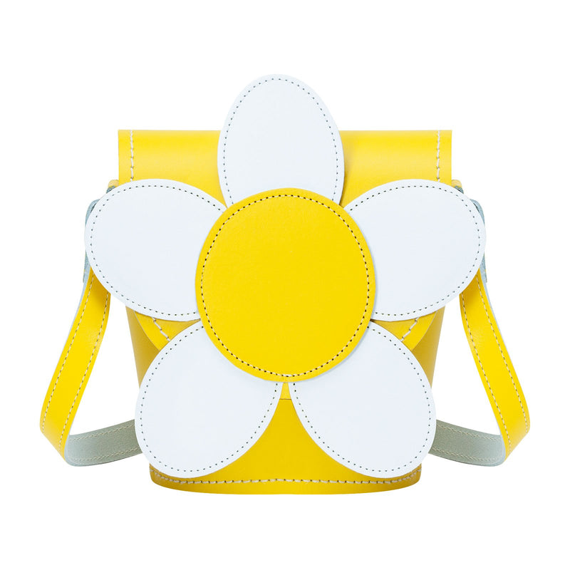 Pastel Yellow Daisy Leather Novelty Bag - Novelty Bag - Zatchels