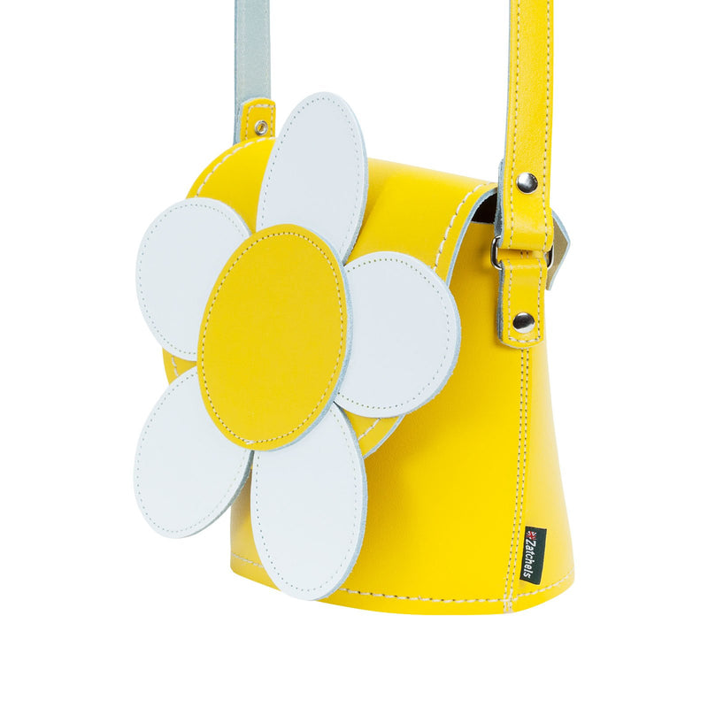 Pastel Yellow Daisy Leather Novelty Bag - Novelty Bag - Zatchels