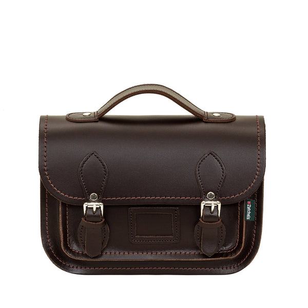 Dark Brown Leather Midi Satchel - Midi Satchel - Zatchels