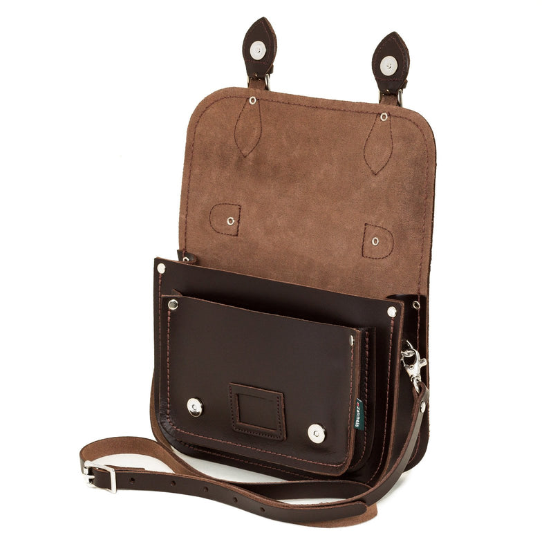 Dark Brown Leather Midi Satchel - Midi Satchel - Zatchels