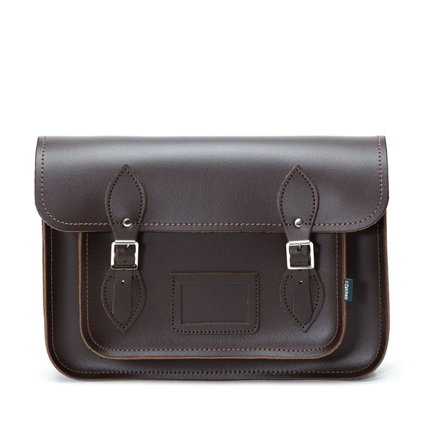 Dark Brown Leather Satchel - Satchel - Zatchels