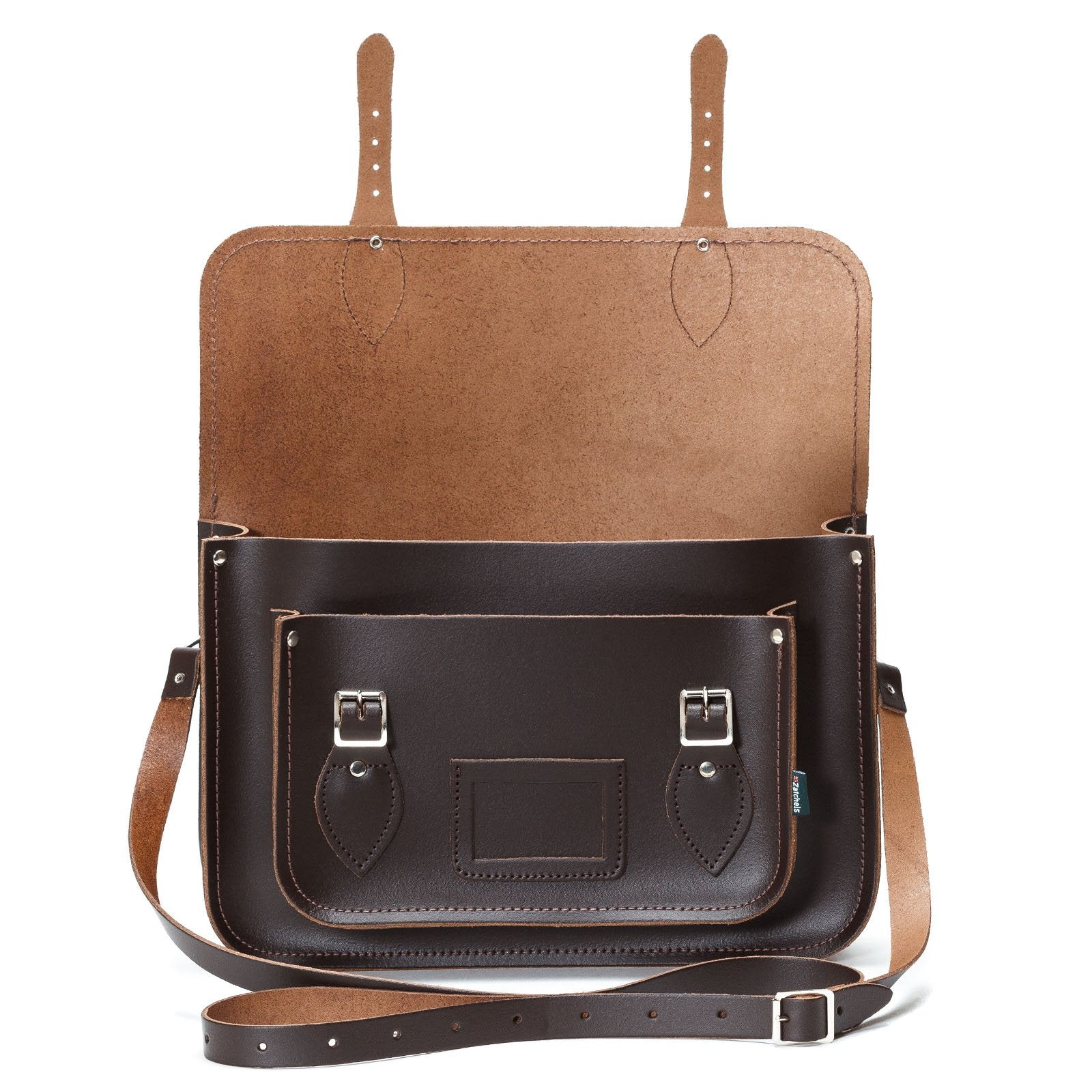 Dark Brown Leather Satchel - Satchel - Zatchels