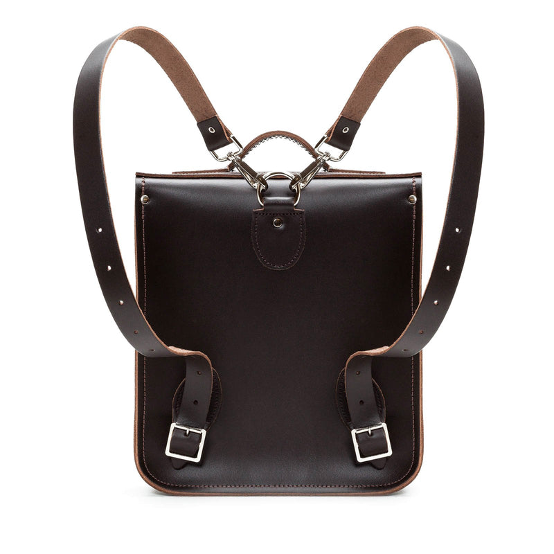 Dark Brown Leather City Backpack - Backpack - Zatchels