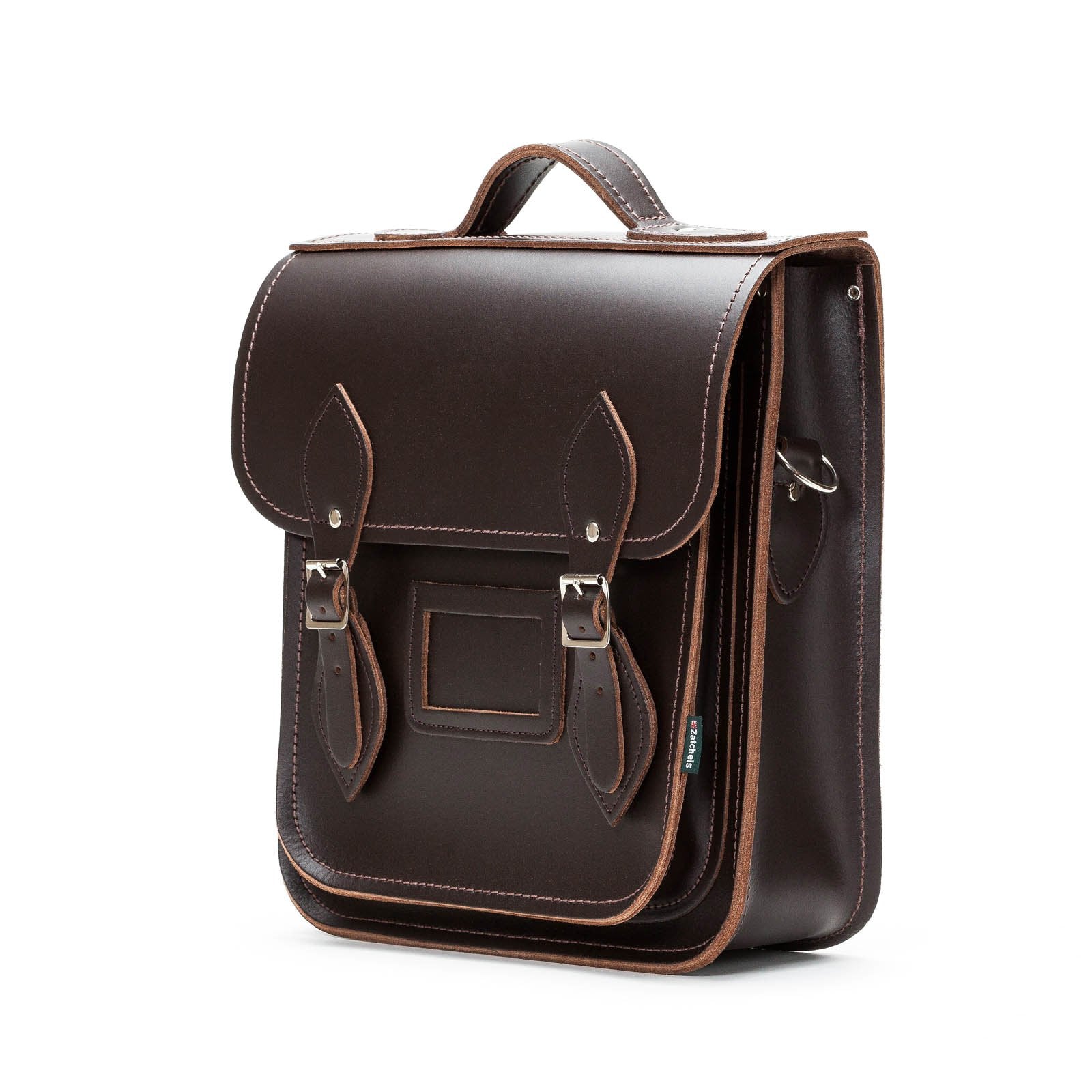 Zatchels Dark Brown Handmade Leather City Backpack