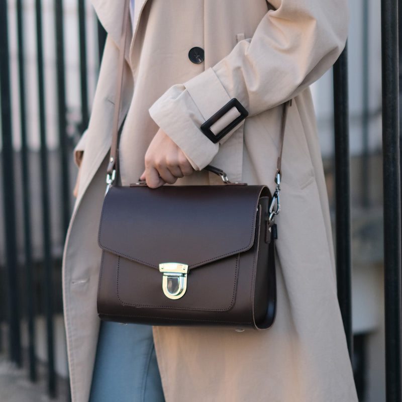 Handmade Leather Sugarcube Handbag - Oxblood