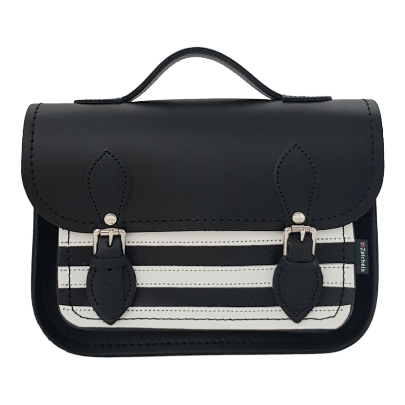 Black and white satchel handbags online