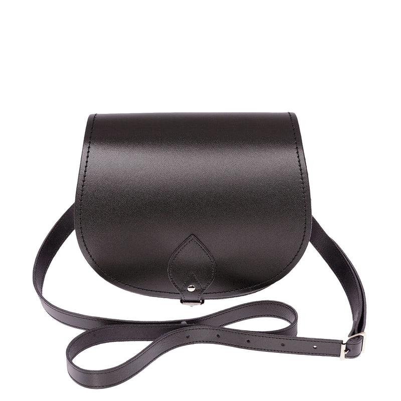 Graphite Leather Saddle Bag - Saddle Bag - Zatchels