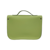 Leather Midi Satchel - Grass Green