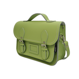 Leather Midi Satchel - Grass Green