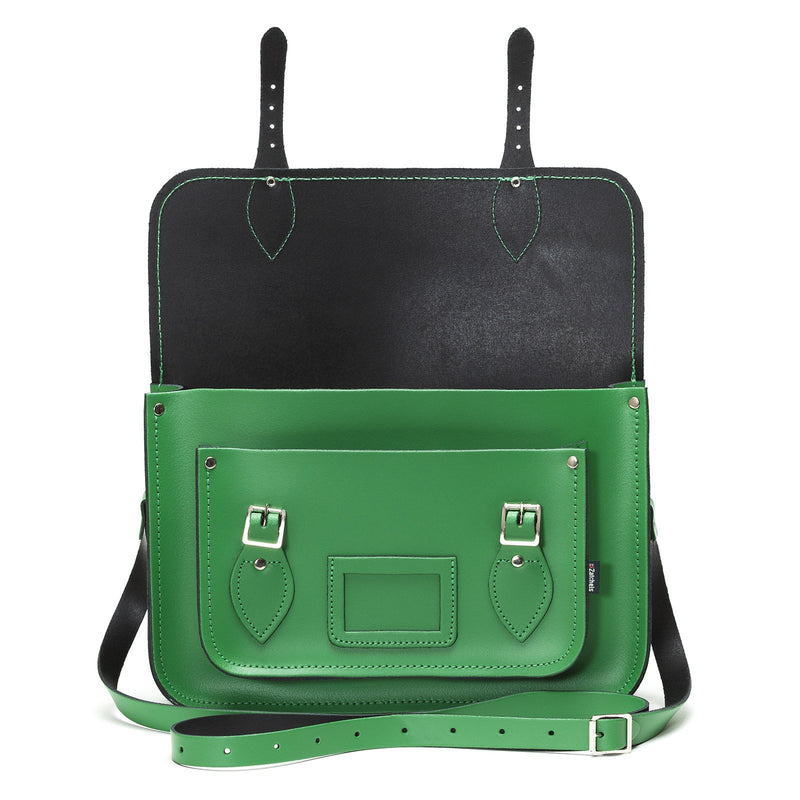 Green Leather Satchel - Satchel - Zatchels