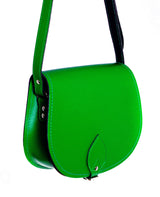 Handmade Leather Saddle Bag - Green