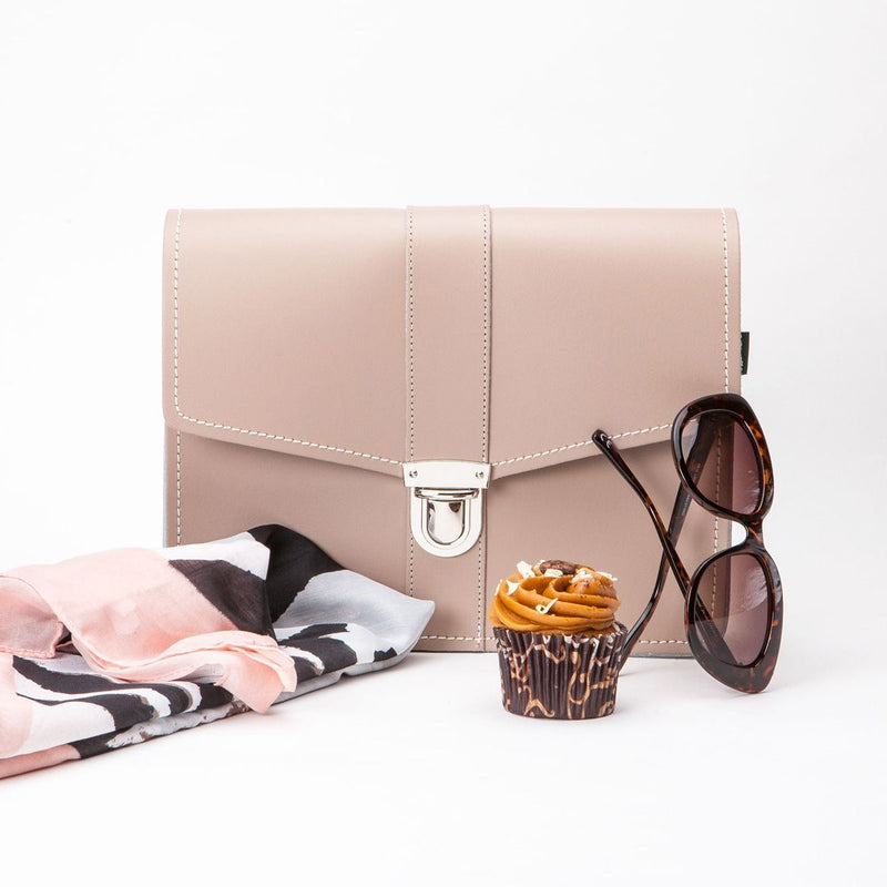 Leather Shoulder Bag - Rose Quartz