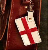 England Flag Handmade Leather bag charm