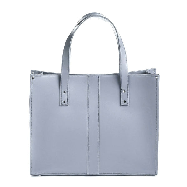 Handmade Leather Shopper - Lilac Grey