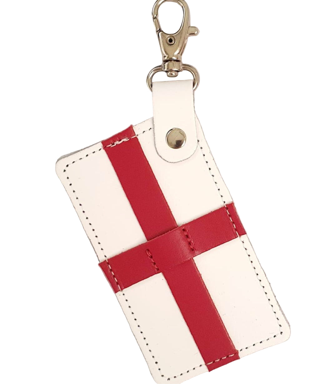 England Flag Handmade Leather bag charm