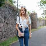 Handmade Leather Clutch Bag - Rose Truffle