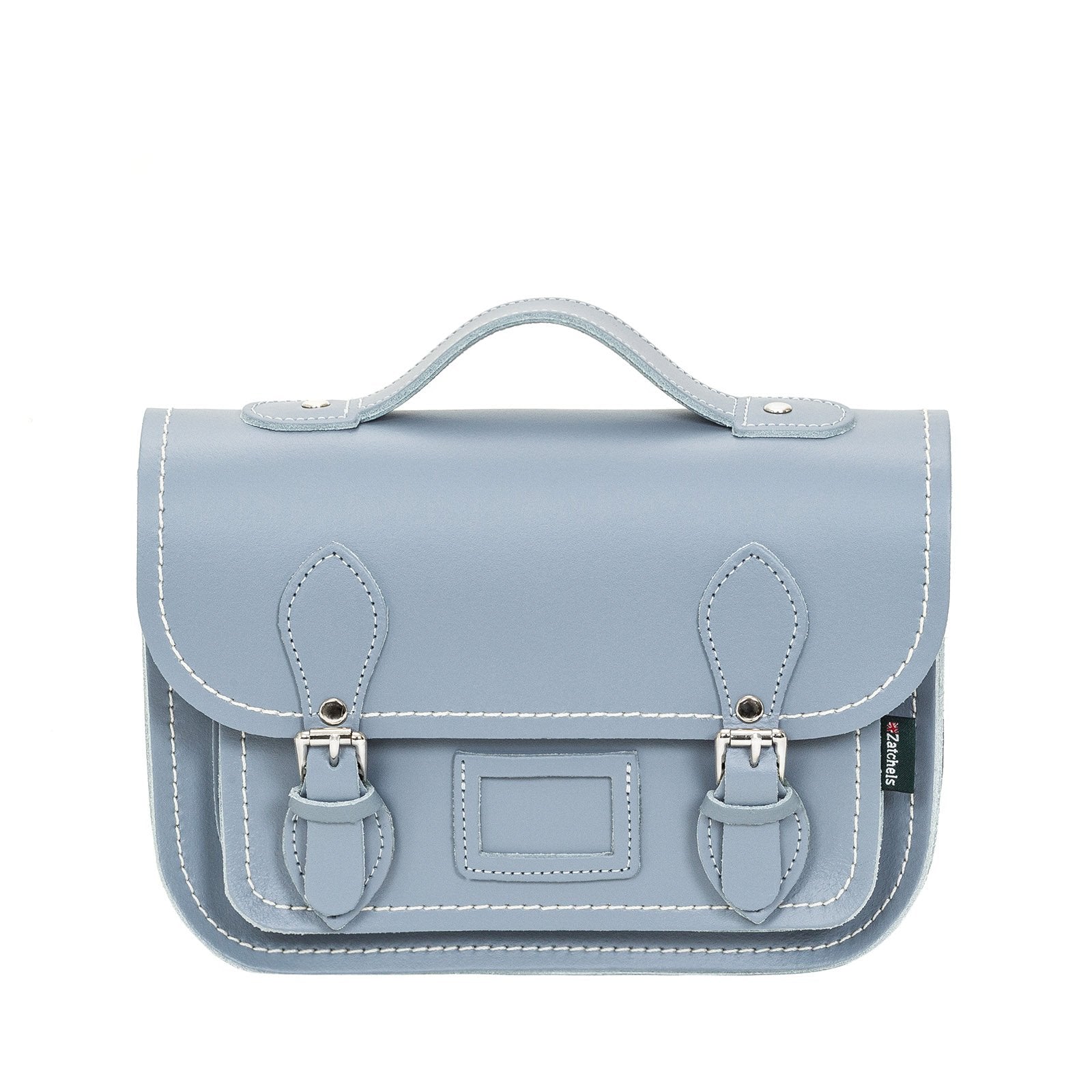 Lilac Grey Leather Midi Satchel - Midi Satchel - Zatchels