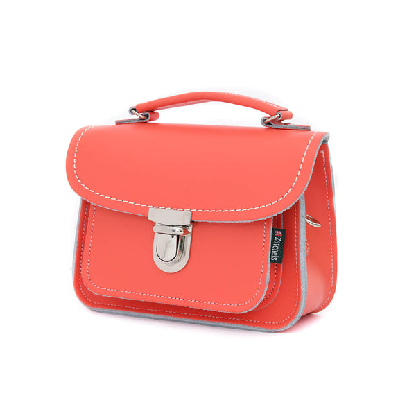 Luna Handmade Leather Bag - Coral