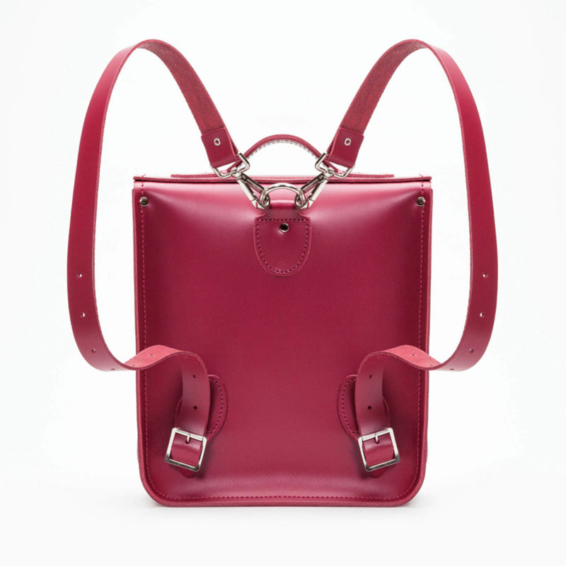 Handmade Leather City Backpack - Magenta