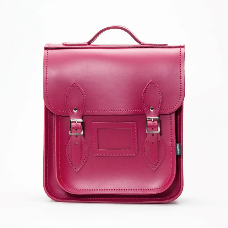 Handmade Leather City Backpack - Magenta