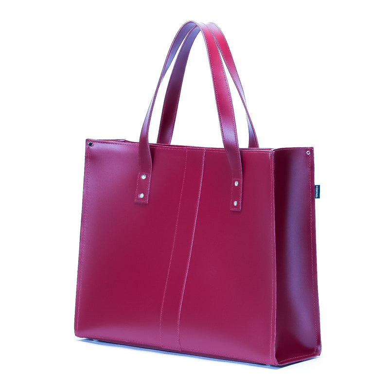 Handmade Leather Shopper - Magenta