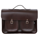 Twin Pocket Executive Handmade Leather Satchel - Marsala Red