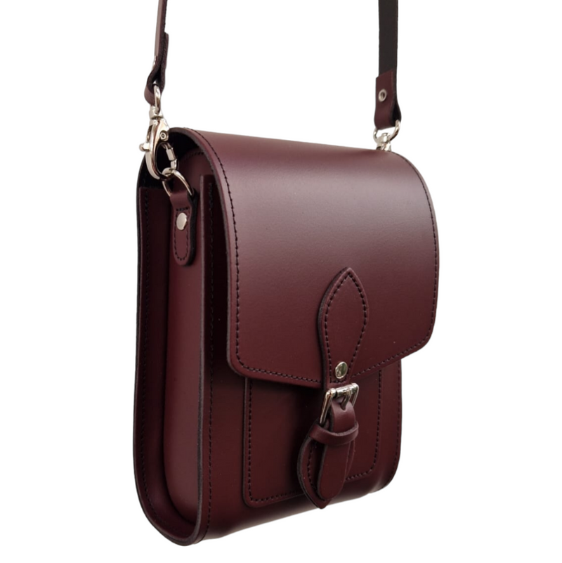 Handmade Leather Festival Phone Bag - Marsala Red