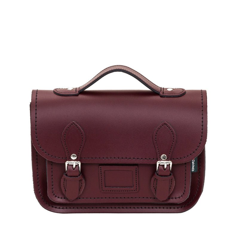 Marsala Red Leather Midi Satchel - Midi Satchel - Zatchels