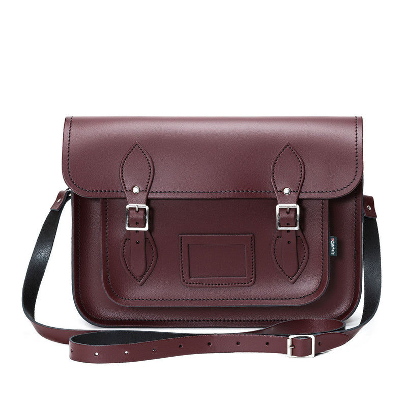 Zatchels Deep Red Handmade Leather Satchel 4 Sizes