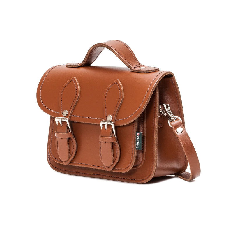 Chestnut Leather Micro Satchel - Micro Satchel - Zatchels