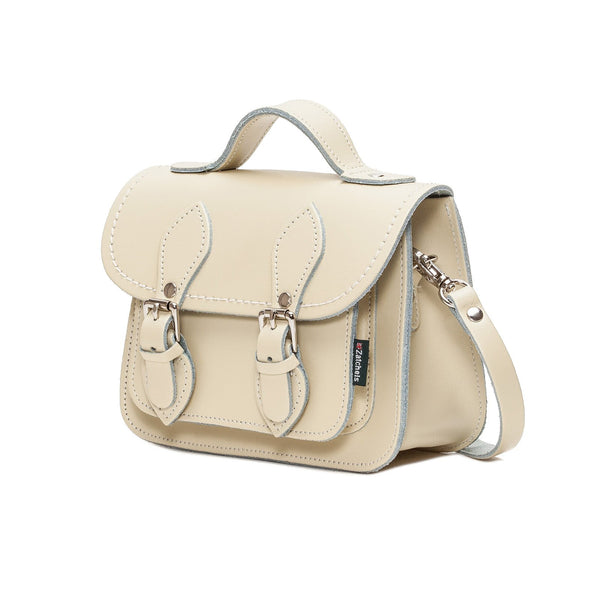 Pastel Cream Leather Micro Satchel - Micro Satchel - Zatchels