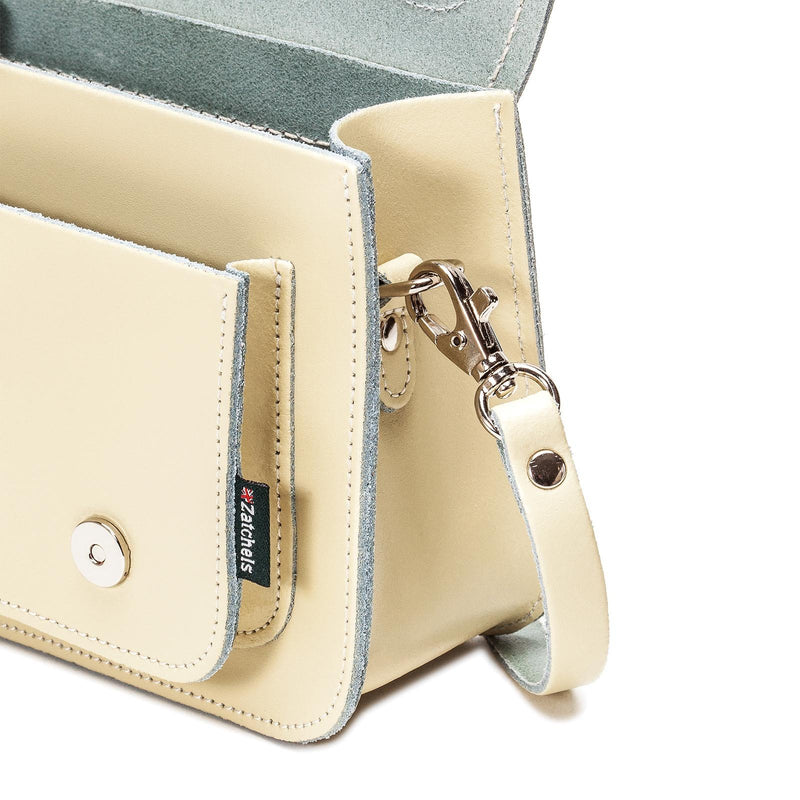 Pastel Cream Leather Micro Satchel - Micro Satchel - Zatchels