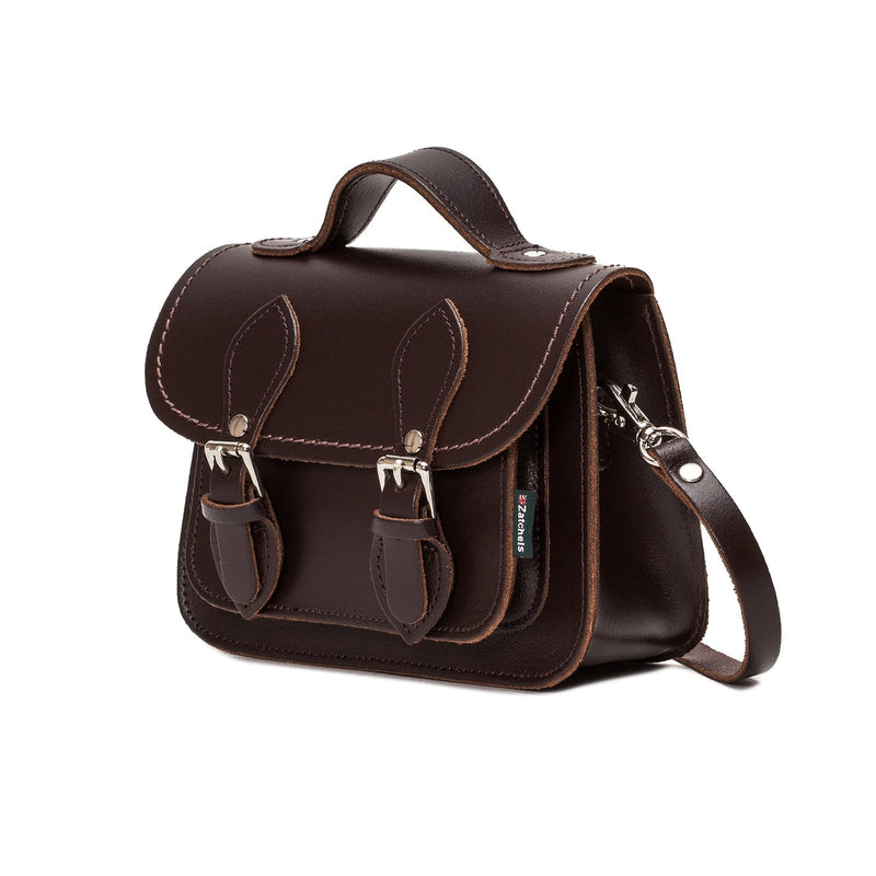 Dark Brown Leather Micro Satchel - Micro Satchel - Zatchels